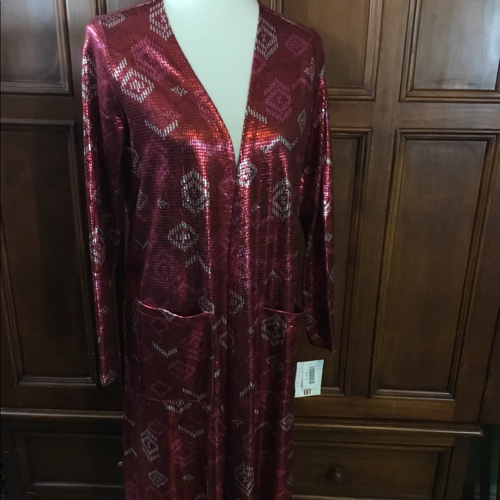 Womens LuLaRoe Sarah Size M red elegant line duste